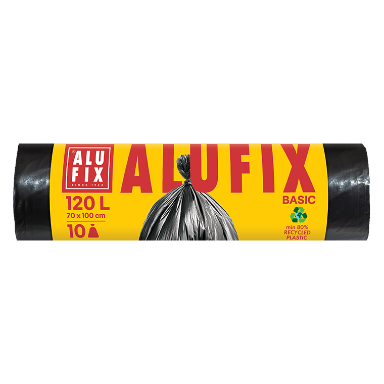 ALUFIX Garbage bags Economy 120L/10buc, HDPE 70x100см , negri